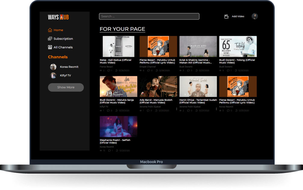 Wayshub - Video Sharing App